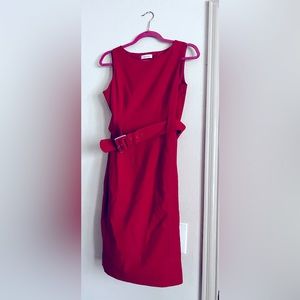 COPY - This red Calvin Klein cocktail dress is perfect for any occasion. Size 6…